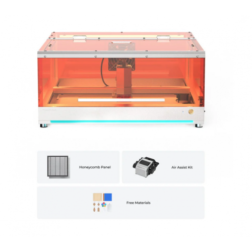 Pack cortadora grabadora láser asistente de aire y placa de trabajo