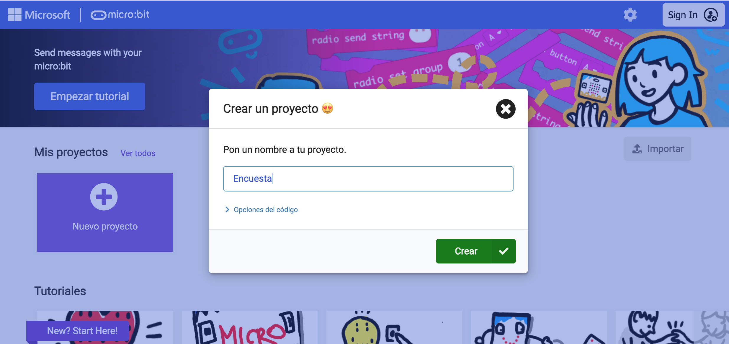 Proyecto encuesta de microbit en makecode